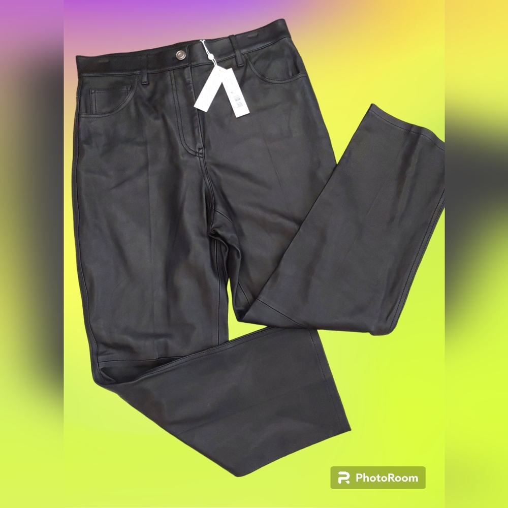 Rebecca Taylor 100% lamb leather crop pants women 8
